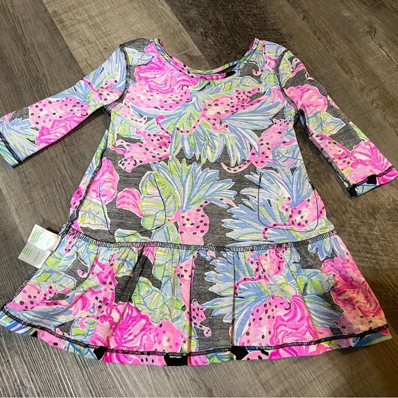 Lilly Pulitzer Girls Jena Dress in Onyx Jaguar Jungle size XS 2/3 - Picture 4 of 6